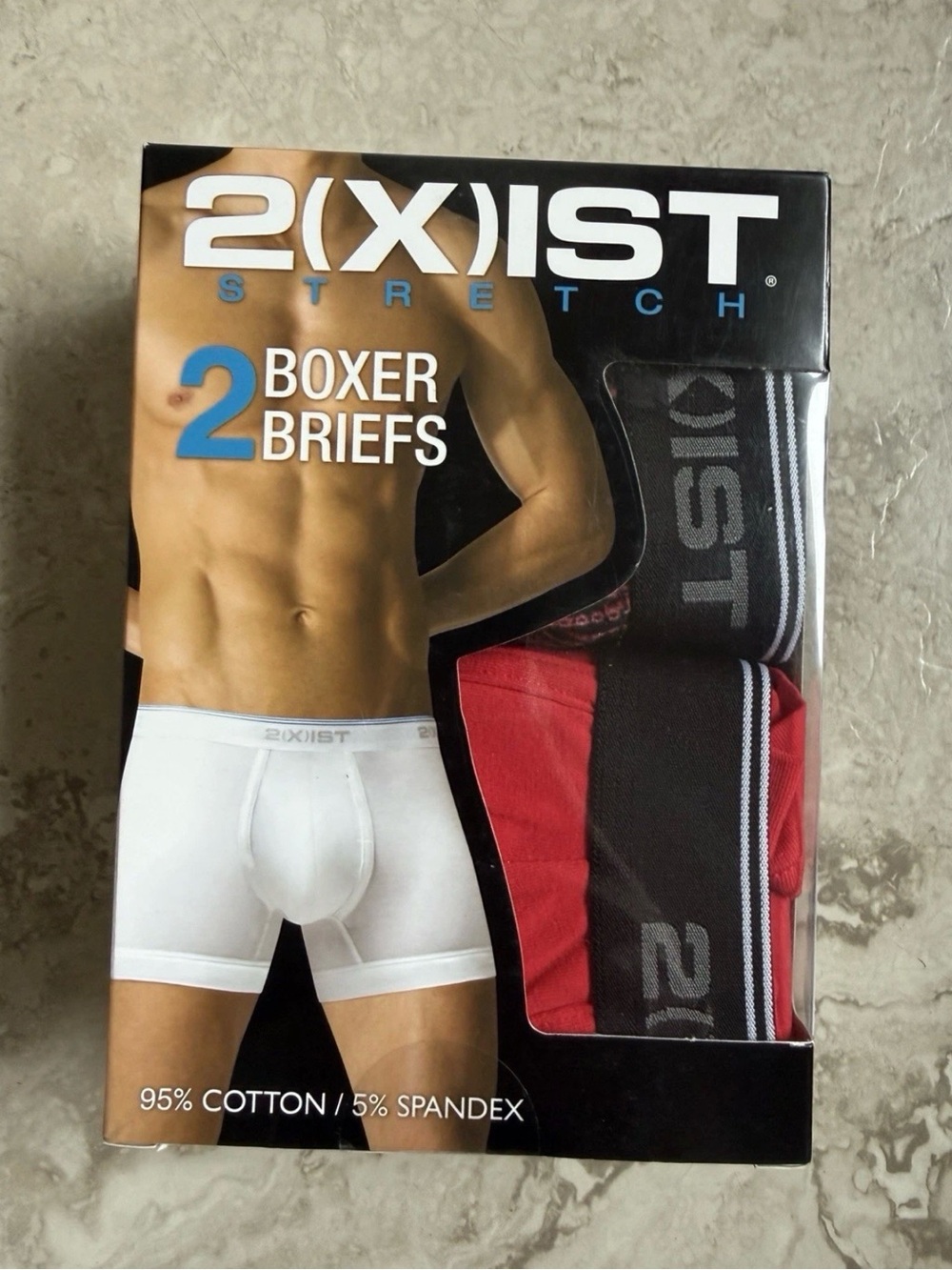 2xist Men’s Red and Black Boxer Briefs - Pack of 2